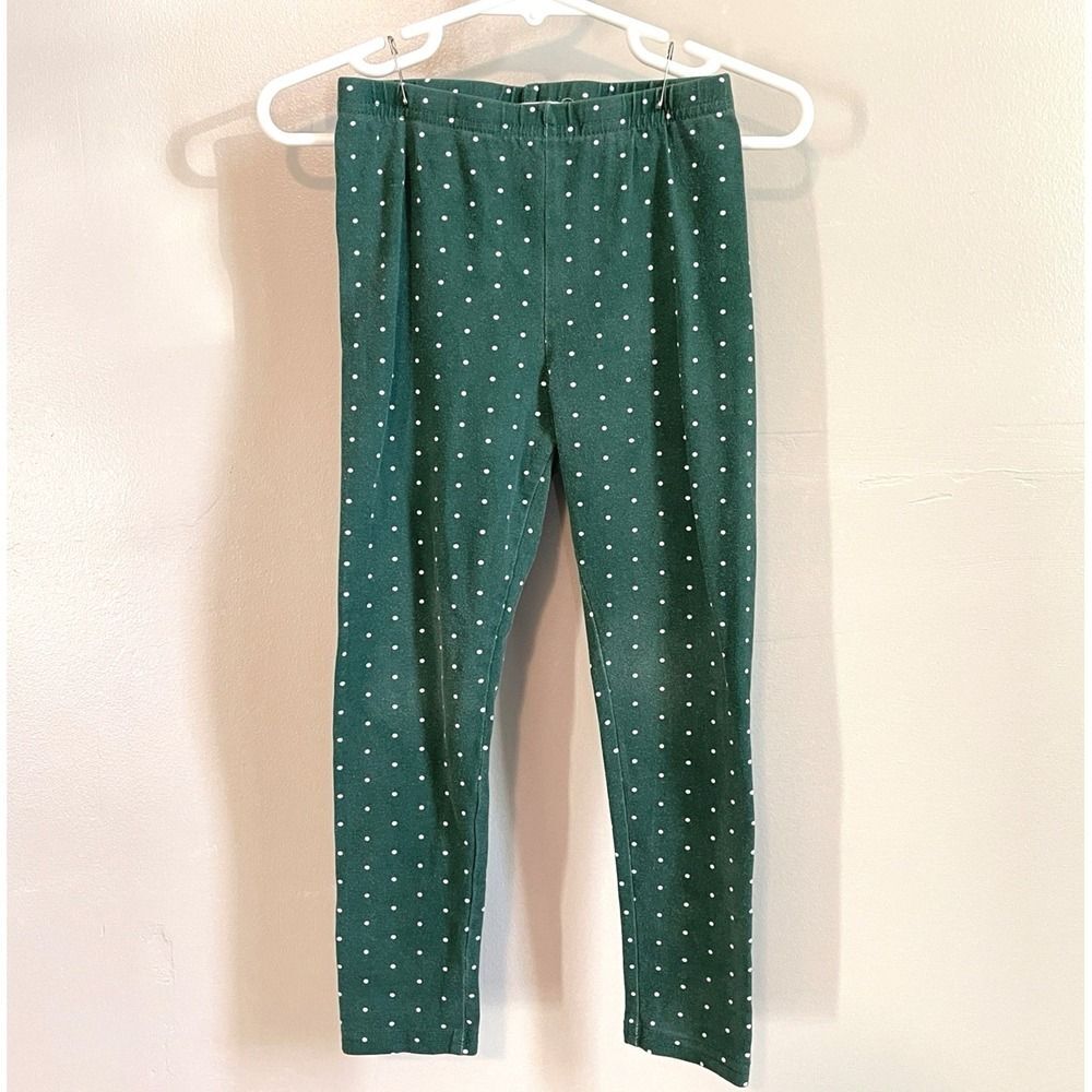 Sweet Honey Leggings | Dark Green Polka Dot | 3T